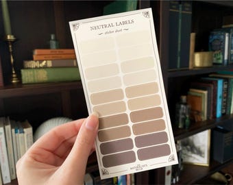 Neutral Beige Sticky Labels: Book Annotating Adhesive Labels