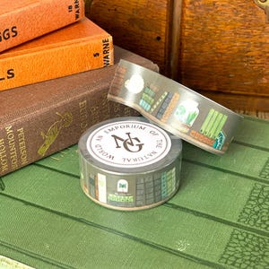 Dark Academia Washi Tape: Vintage Books & Natural History Stationery image 6