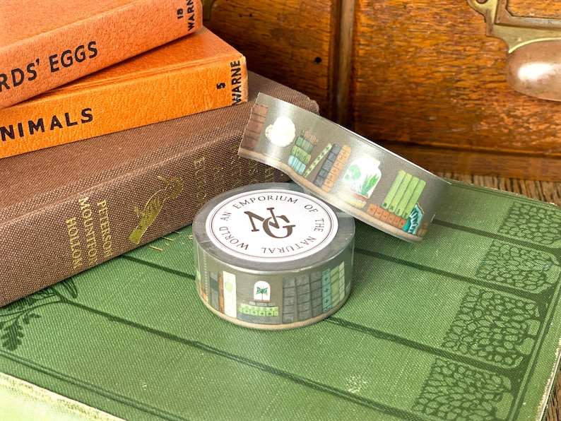Dark Academia Washi Tape: Vintage Books & Natural History Stationery image 6
