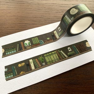 Dark Academia Washi Tape: Vintage Books & Natural History Stationery image 8