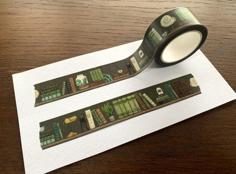 Dark Academia Washi Tape: Vintage Books & Natural History Stationery image 8