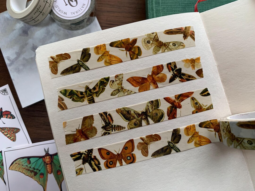 Moths Vintage Style Washi Tape: Insects Decorative Tape Entomology ...