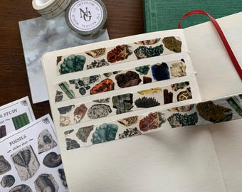 Minerals Geology Washi Tape: Gems and Stones Decorative Paper Scrapbooking Tape