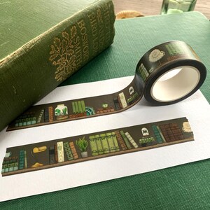 Dark Academia Washi Tape: Vintage Books & Natural History Stationery image 5