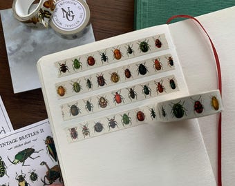 Vintage Beetle Washi Tape: Insect Lovers Bullet Journaling Tape