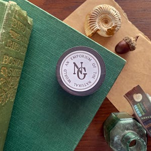 Dark Academia Washi Tape: Vintage Books & Natural History Stationery image 3