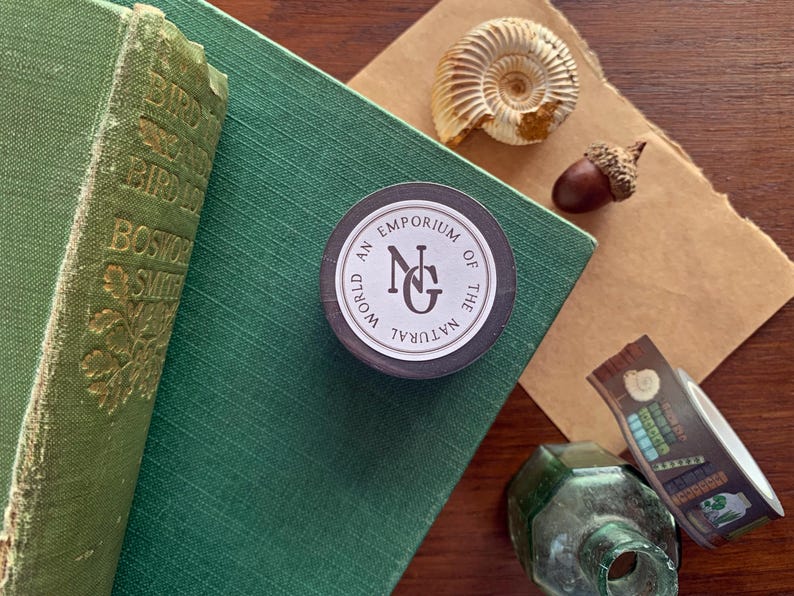 Dark Academia Washi Tape: Vintage Books & Natural History Stationery image 3