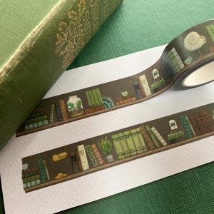 Dark Academia Washi Tape: Vintage Books & Natural History Stationery image 4