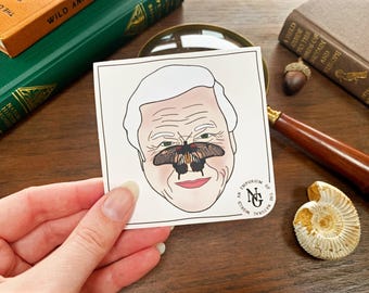 David Attenborough Vinyl Sticker: Nature Lover Butterfly Sticker