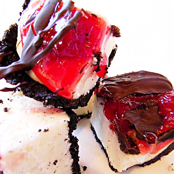 Julie's Fudge - Chocolate Covered Cherry CHEESECAKE With Oreo Cookie Crust - Over Half Pound