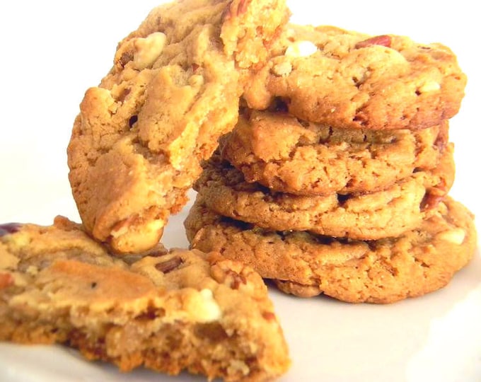 White Chocolate, Pecan, Caramel Cookies - HALF DOZEN (6 cookies)