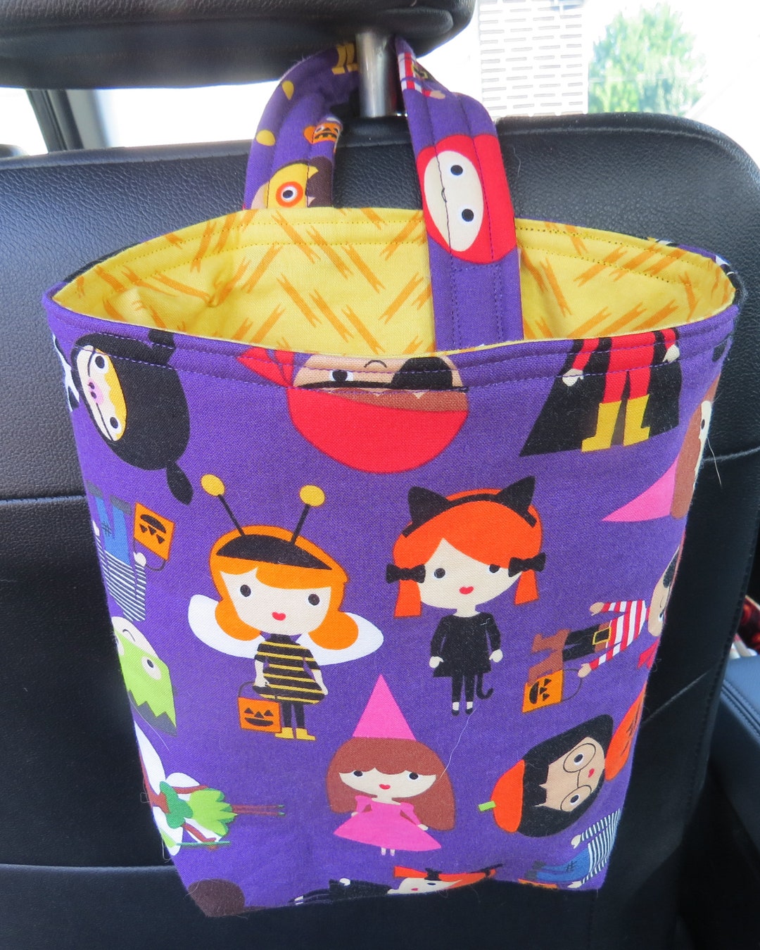 Trash Bin, Car Trash Bag, Cute Car Accessories, Headrest Bag, Trash Container, Halloween Kids Etsy