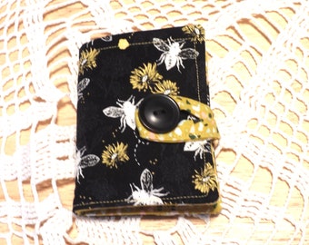 Tea Wallet,Tea Bag Holder,Cute Accessory,Purse Accessory,Sweetener Holder,Feminine Product Holder,Cash Money Holder, Bumble Bees and Flowers