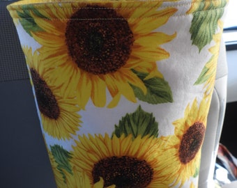 Car Trash Bag,Trash Bin, Cute Car Accessory,Headrest Bag, Trash Container,Walker Bag,Toy Organizer, Bedpost Bag, Sunflowers