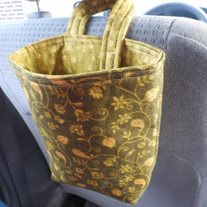 Car Trash Bag,Trash Bin,Cute Car Accessory,Headrest Bag,Trash Container, Walker Bag, Toy Organizer, Bedpost Bag, Flowers, Buds, and Leaves image 5