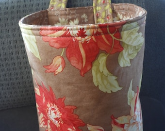 Car Trash Bag,Trash Bin, Cute Car Accessory,Headrest Bag, Trash Container,Walker Bag,Toy Organizer, Bedpost Bag, Flowers and Leaves