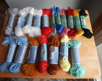 Destash,  Herrschners Plastic Canvas Yarn, Acrylic Yarn, 12 Larger Skeins and 6 Smaller Skeins