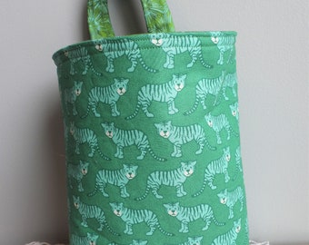 Car Trash Bag, Trash Bin, Cute Car Accessory, Headrest Bag, Trash Container, Walker Bag, Toy Organizer, Bedpost Bag, Green Tigers