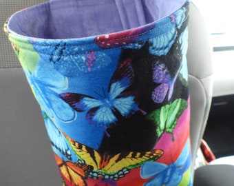 Car Trash Bag,Trash Bin,Cute Car Accessory,Headrest Bag,Trash Container,Walker Bag,Toy Organizer,Bedpost Bag, Butterflies