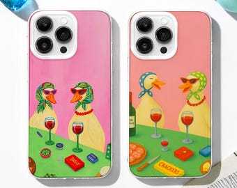 Coquette Duck MagSafe Phone Case: Silly Goose Wine Aesthetics Cover iPhone 17 Samsung S26