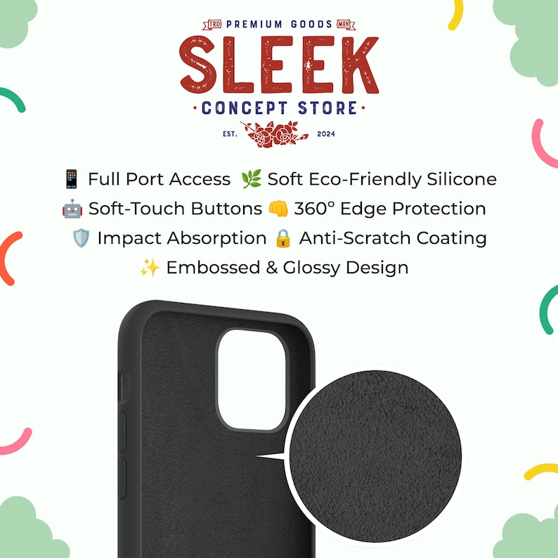 Puede incluir: Funda de tel&eacute;fono negra con superficie texturizada. La funda tiene un borde elevado alrededor de la lente de la c&aacute;mara y los botones. La funda est&aacute; hecha de silicona ecol&oacute;gica y ofrece protecci&oacute;n de borde de 360&deg;, absorci&oacute;n de impactos y un recubrimiento antiara&ntilde;azos. La funda tiene un dise&ntilde;o en relieve y brillante.