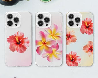 Hibiscus Flower Phone Case, Summer Hawaiian Floral Cover iPhone 17 16 15 14 Samsung