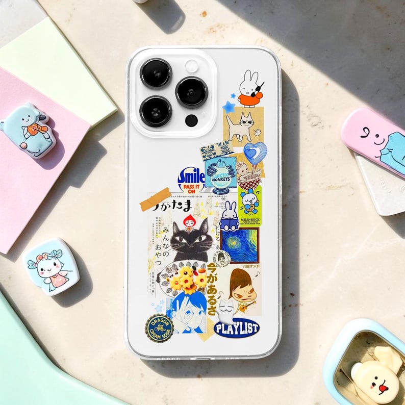 Japanese Comics Receipt MagSafe Phone Case, Anime Cartoon Cat Cover, iPhone 17 16, Samsung image 5