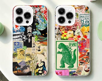 Japanese Postal Stamp Art MagSafe Phone Case: Anime Manga Cover iPhone 17 15 Samsung