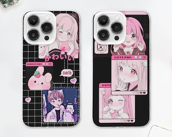 Kawaii Cartoon Anime MagSafe Phone Case, Japanese Manga Cover, Pink Anime Girl, iPhone 17