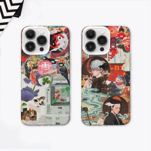 Gold Fish Anime Collage MagSafe Phone Case, Japanese Fish Cover, Manga Comics Aesthetic Gift, iPhone 16 Pro Max 15 14 13 12, Samsung S24 S23