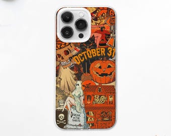 Halloween Comic Geist MagSafe Handyhülle, gruseliges Trick Treat iPhone 16 15 14 Samsung