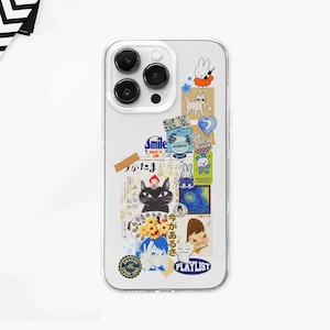 Japanese Aesthetic Receipt MagSafe Phone Case, Anime Cartoon Cat Cover, Manga Mood Board Gift, iPhone 16 15 14 13 Pro 12, Samsung S24 S23, japanese anime art case, japan playlist y2k scrapbook case, retro anime cat gift, anime floral receipt case