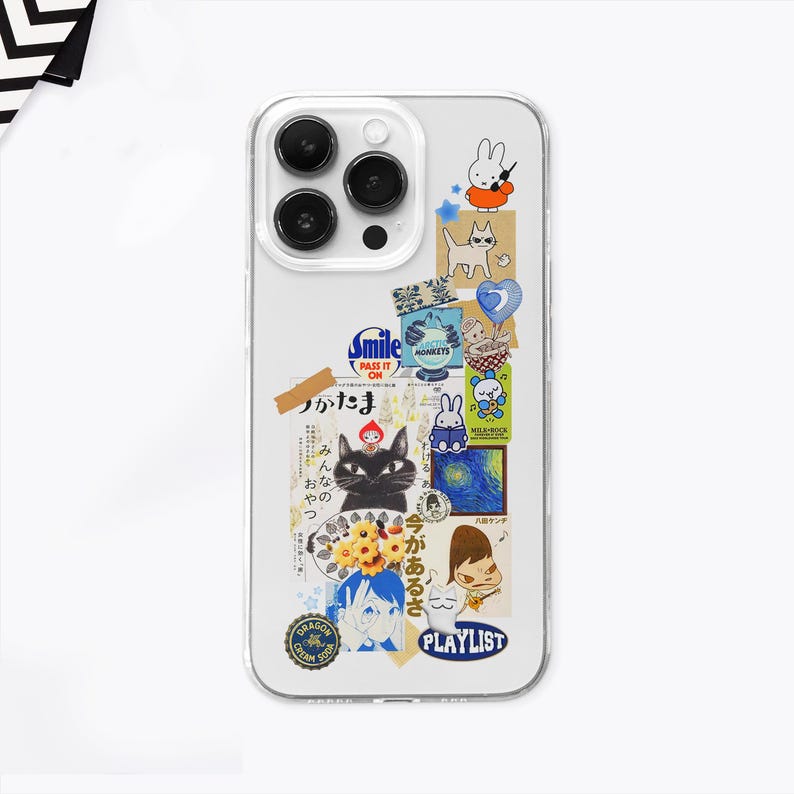 Japanese Aesthetic Receipt MagSafe Phone Case, Anime Cartoon Cat Cover, Manga Mood Board Gift, iPhone 16 15 14 13 Pro 12, Samsung S24 S23, japanese anime art case, japan playlist y2k scrapbook case, retro anime cat gift, anime floral receipt case