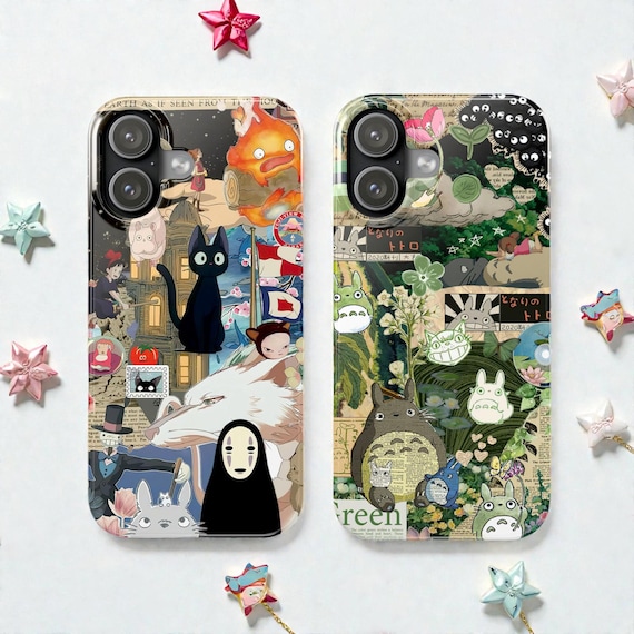 Green Manga Collage Phone Case: Grunge Anime Moodboard Cover iPhone 17 16 15 Samsung