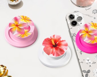 Hibiscus Flower MagSafe Phone Grip, Hawaiian Floral Kindle Holder, Traveller Gift, Floral Charm