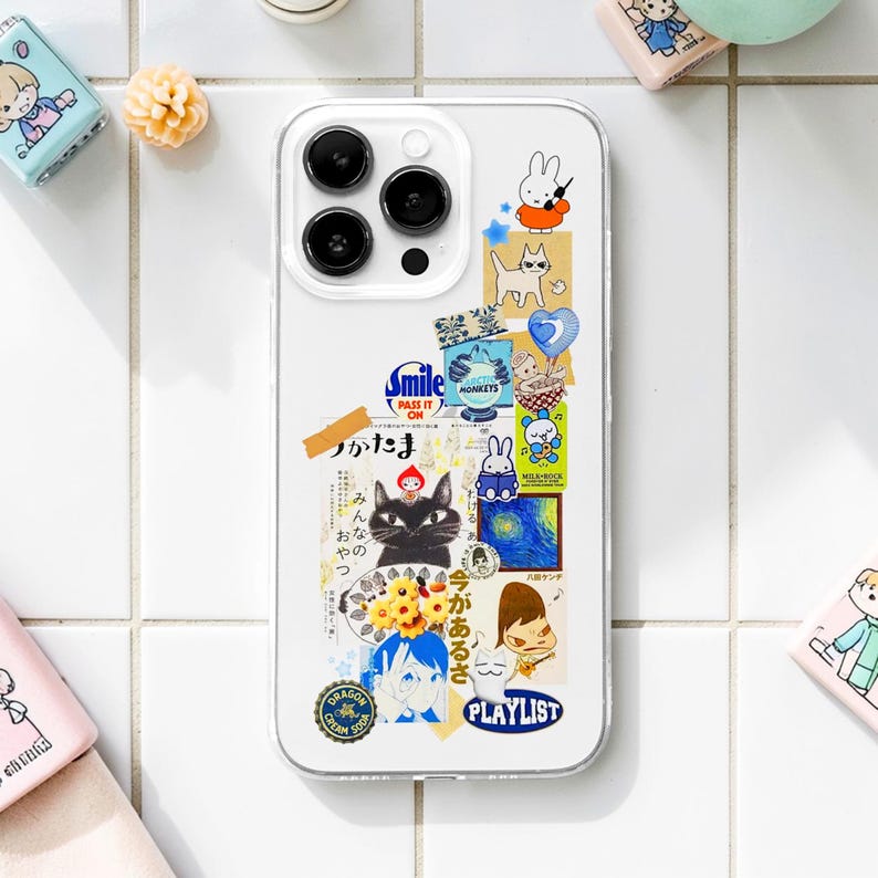 Japanese Comics Receipt MagSafe Phone Case, Anime Cartoon Cat Cover, iPhone 17 16, Samsung image 4