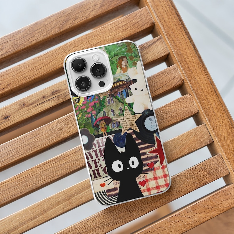 Japanese Anime Collage Phone Case, Manga Comic Moodboard Phone Cover, Kawaii Cartoon Gift, K-Drama Aesthetic, iPhone 15 14 13, Samsung S24, anime scrapbook case, japanese aesthetic gift, anime art case, kawaii black cat,anime girl gift, manga collage
