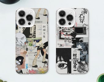 Japanese Anime Moodboard Phone Case, Y2k Grunge Cover, Manga Comic Gift, iPhone 17 Samsung