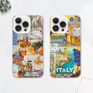 Italian Summer Collage Phone Case, Amalfi Coast Moodboard Phone Cover, European Summer Gift, La Dolce Vita, iPhone 16 15 Pro 13, Samsung S24