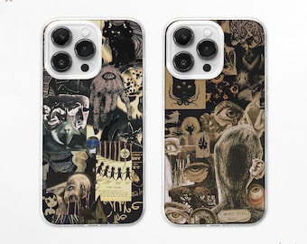 Dark Scary Collage Phone Case, Horror Eyeball Cover, Weird Gothic Moodboard, iPhone 17