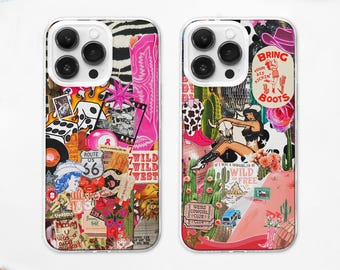 Preppy Cowgirl MagSafe Phone Case: Western Rodeo Moodboard Cover, Howdy iPhone 16 Pro, Samsung