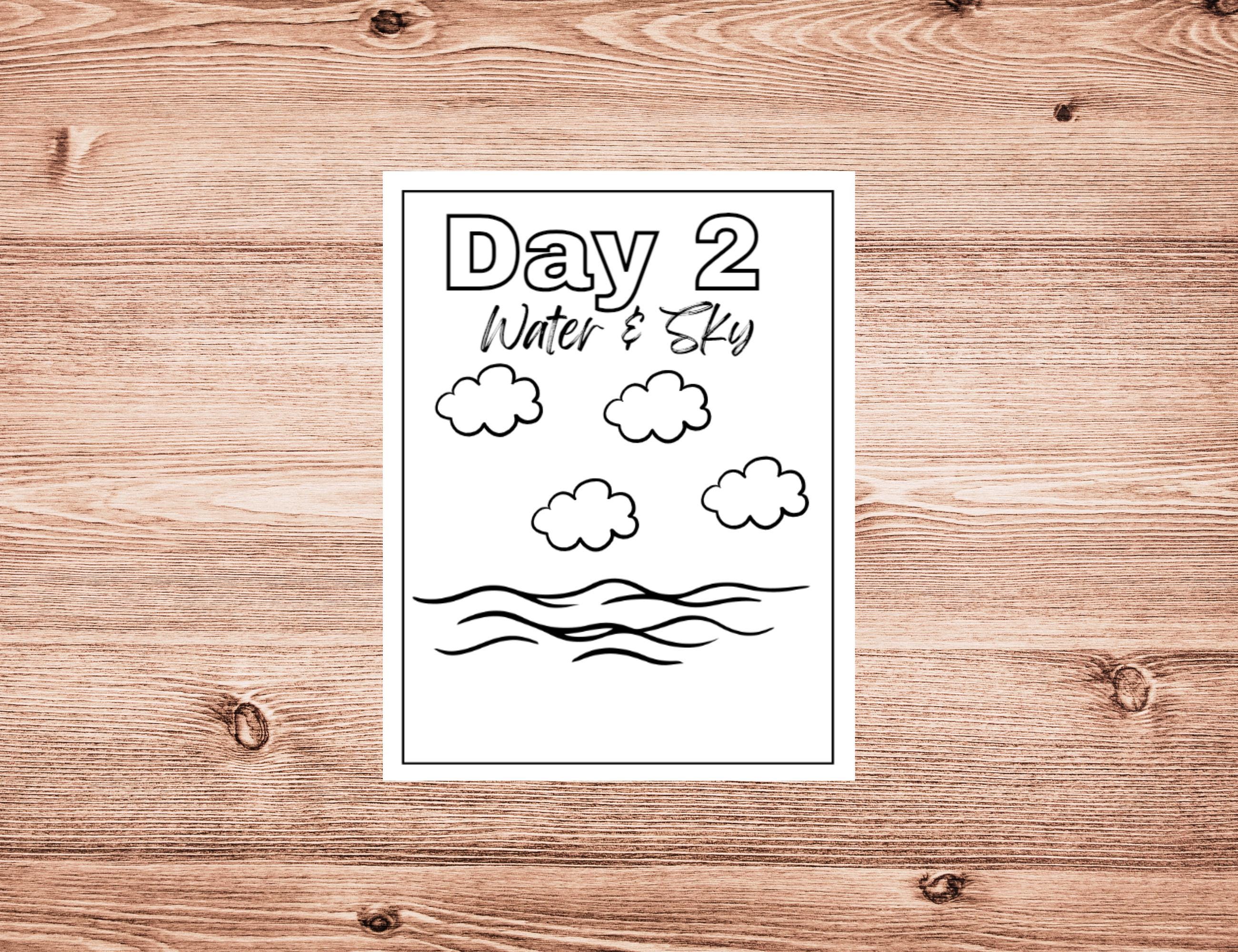 7 Days of Creation Coloring Pages | Days of Creation Coloring Sheets