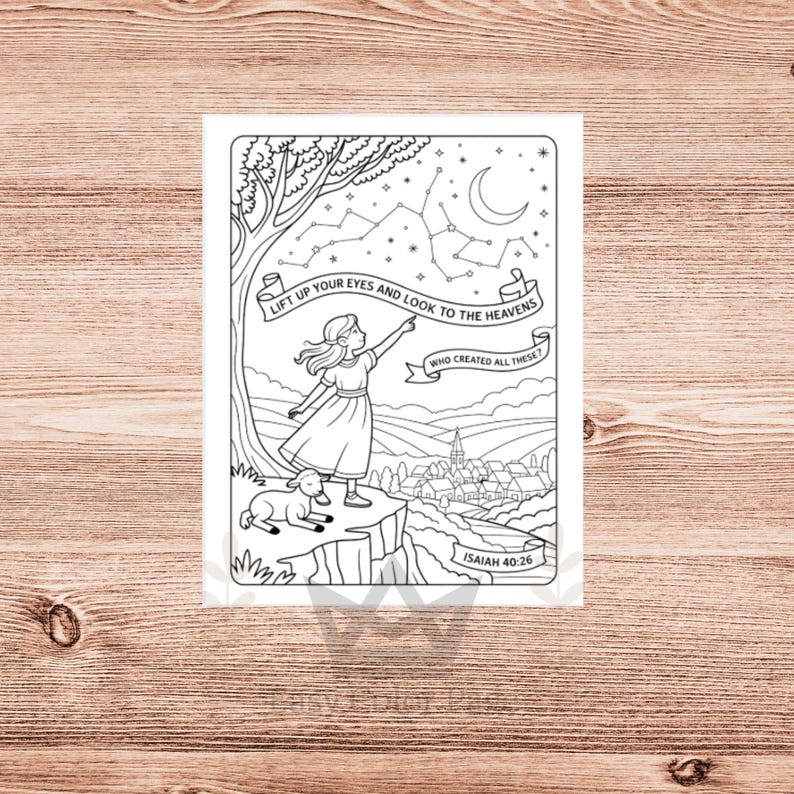 Isaiah 40:26 Bible Verse Coloring Page | Scripture Coloring Sheet ...