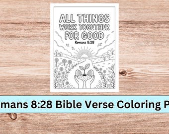 ローマ人への手紙 8章28節 ぬり絵ページ | キリスト教聖書研究（デジタルダウンロード）