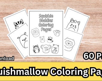 スクイシュマロの子供向けぬり絵｜楽しいデザイン60選（PDFダウンロード）