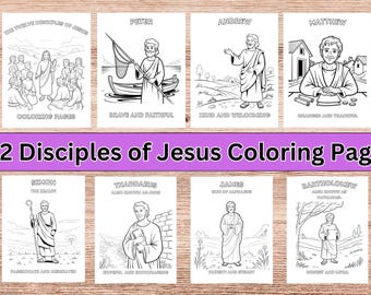 12人の弟子のぬり絵、日曜学校のアクティビティ（印刷可能なPDF）