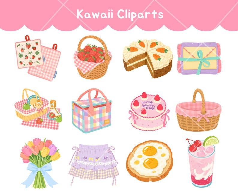 Capture the beauty of spring with elegant flower bouquet clipart, colorful tulip clipart, delicate floral clipart, and blooming spring flowers. Combined with charming picnic blanket scenes and picnic basket PNG illustrations, this collection creates the ultimate cozy aesthetic and cottage aesthetic. Every illustration features soft pastel art that is perfect for feminine branding, wedding stationery, journals, and seasonal crafts.