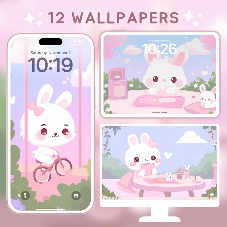 Cute Kawaii Wallpaper for iPhone Android iPad Tablet Desktop Wallpaper