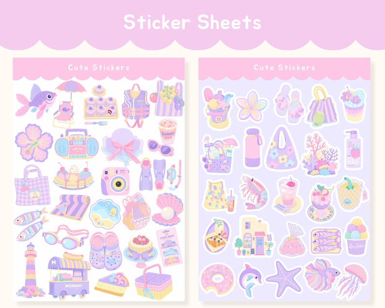 Enhance your projects with beach themed graphics inspired by ocean adventures and seaside relaxation. This collection includes nautical clipart, marine life clipart, summer vacation png elements, beach aesthetic artwork, and cute coastal clipart designed to complement planners, invitations, party decor, branding materials, and printable crafts. The soft pastel palette and whimsical style make every project feel bright, cheerful, and uniquely coastal.