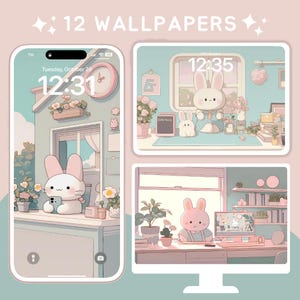 Cute Kawaii Wallpaper for iPhone Android iPad Tablet Desktop Wallpaper Aesthetic Pastel Wallpaper Pink Phone Wallpaper Aesthetic Backgrounds